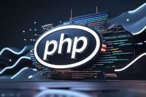 Image Showing logo of PHP and php codes in the background.